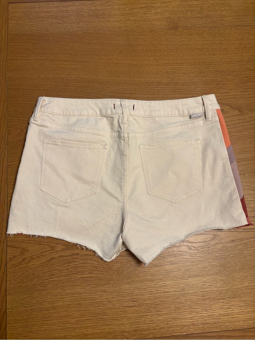 Dear John High Rise Cream Shorts with Color Side Stripes Size 31 Womens - Picture 5 of 10